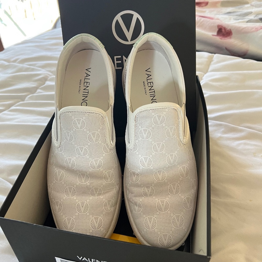 Mario by Valentino leather slide on sneakers